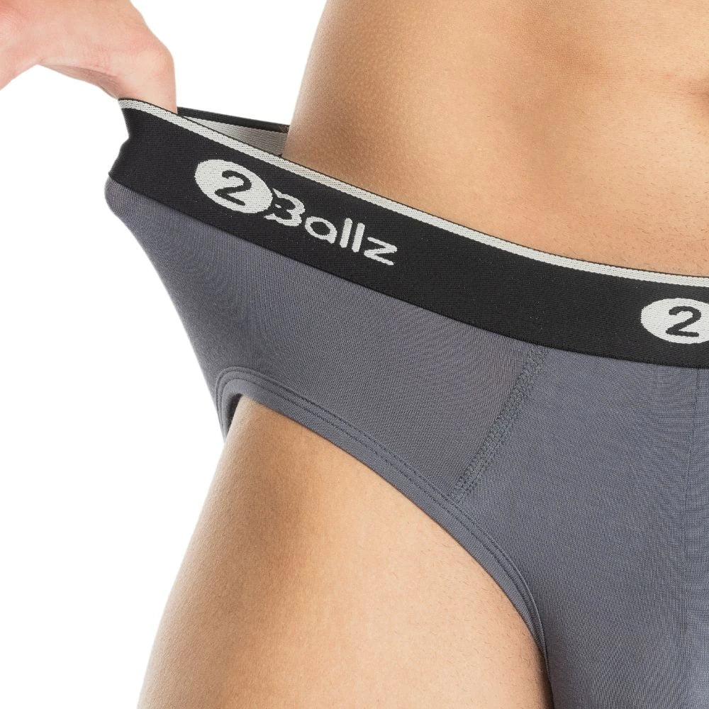 2BALLZ Men's Underwear Boxer Briefs Micro Modal Boxer Briefs Antimicrobial  with Built in Pouch Support for Balls & Roll Resistant Waistband Sweat Free